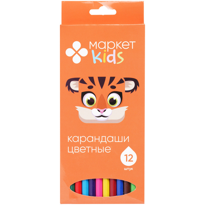 Изображение товара Карандаши пластиковые цветные в наборе Маркет Kids, 12шт