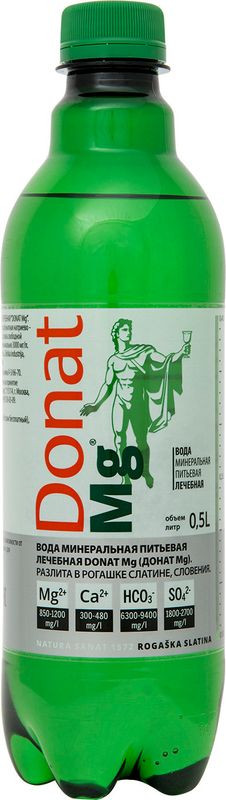 Изображение товара Минеральная лечебно-столовая газированная вода Donat Mg 500 мл
