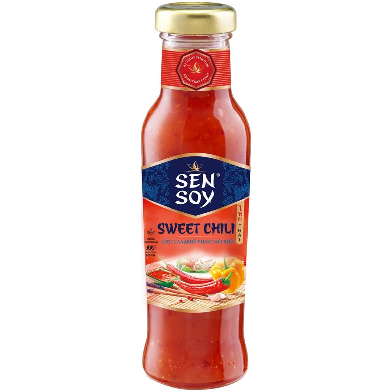 Изображение товара Соус Sen Soy Thai Chili Sweet сладкий 320мл кисло-сладкий для мяса и морепродуктов