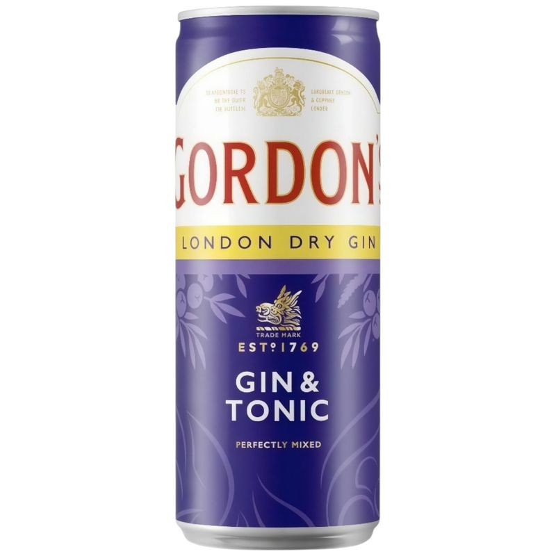 Изображение товара Гордонс Джин Тоник коктейль 250мл освежающий напиток