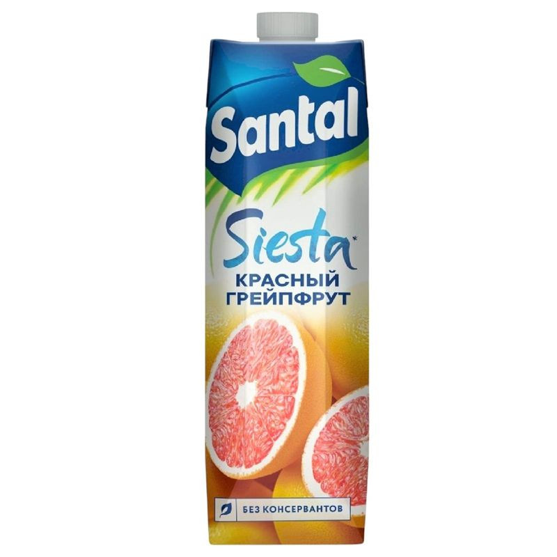 Изображение товара Напиток сокосодержащий Santal красный грейпфрут 1л - фруктовый сок с натуральным вкусом