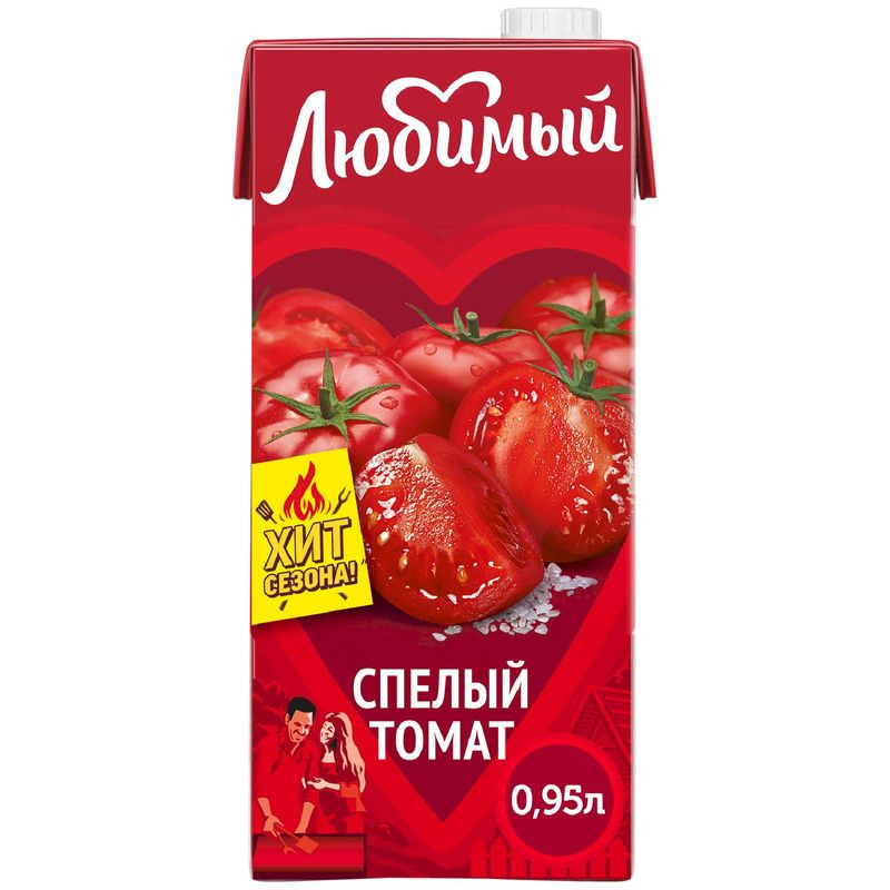 Изображение товара Нектар Любимый Спелый томат с мякотью 950мл натуральный напиток