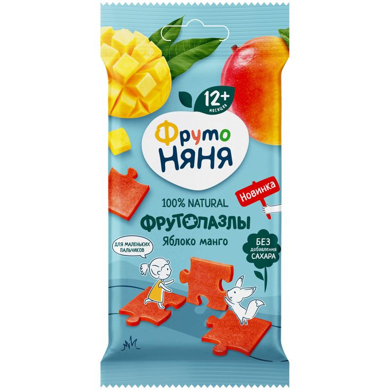 Изображение товара Кусочки ФрутоНяня яблочно-манговые 20г натуральный перекус для детей