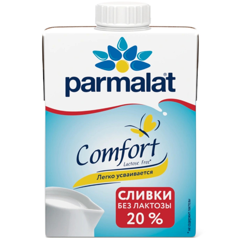 Изображение товара Сливки Parmalat Comfort безлактозные ультрапастеризованные 20%, 500г