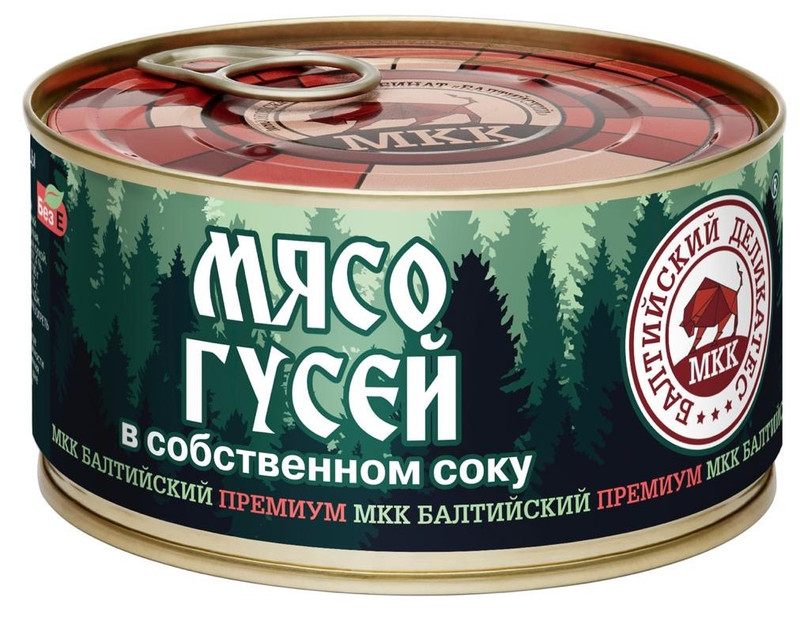 Изображение товара Мясо гусей Балтийский Деликатес в собственном соку, 325г