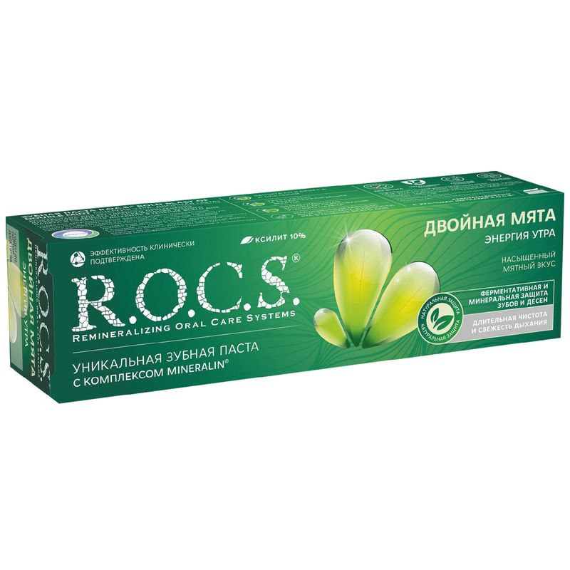 Изображение товара Зубная паста R.O.C.S. Энергия утра двойная мята 74г