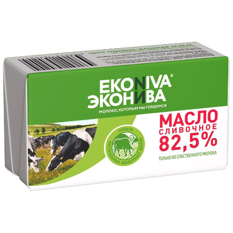 Изображение товара Масло сливочное ЭкоНива 82.5% - 180 г натуральное и вкусное