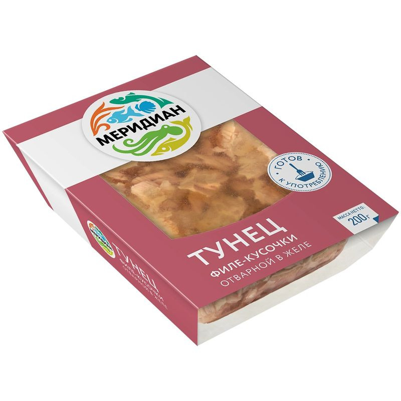 Изображение товара Тунец Меридиан желтоперый отварной в желе 200г