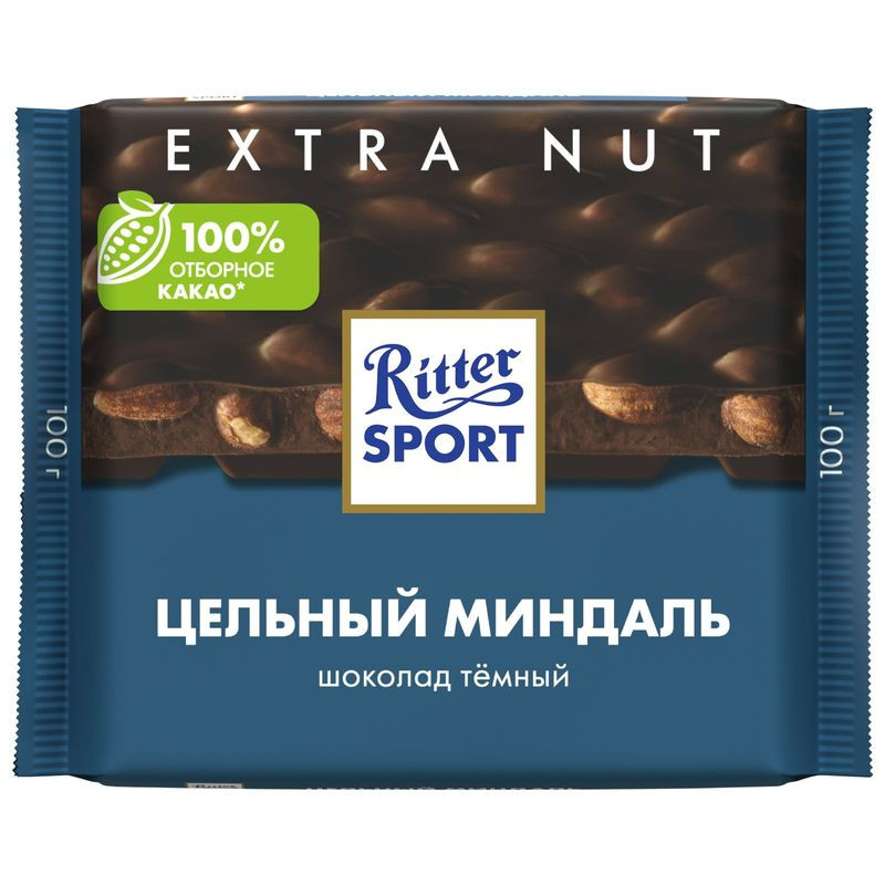 Изображение товара Тёмный шоколад Ritter Sport с цельным миндалем 100 г
