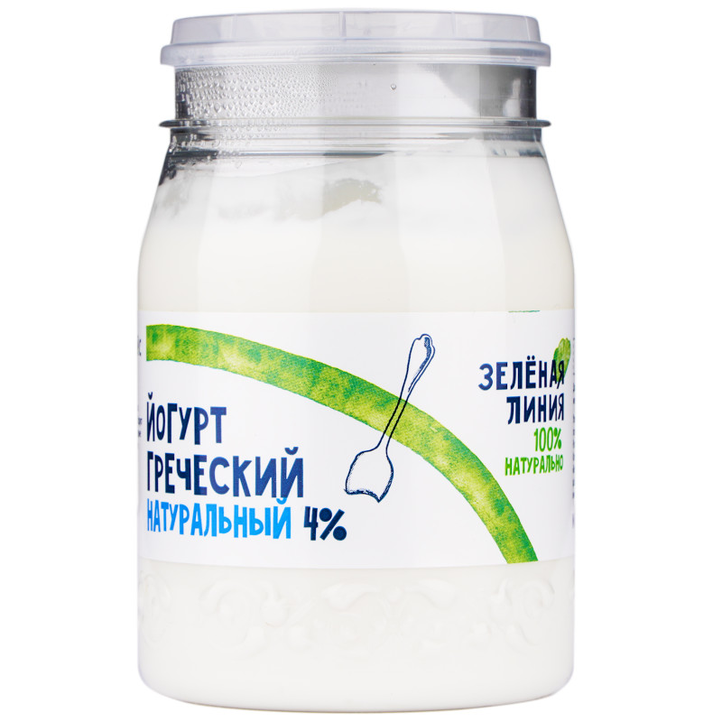 Изображение товара Йогурт греческий натуральный 4% Зелёная Линия, 190г