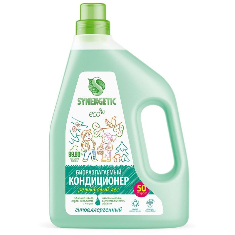 Изображение товара Кондиционер-ополаскиватель для белья Synergetic Реликтовый Лес биоразлагаемый 1,5л