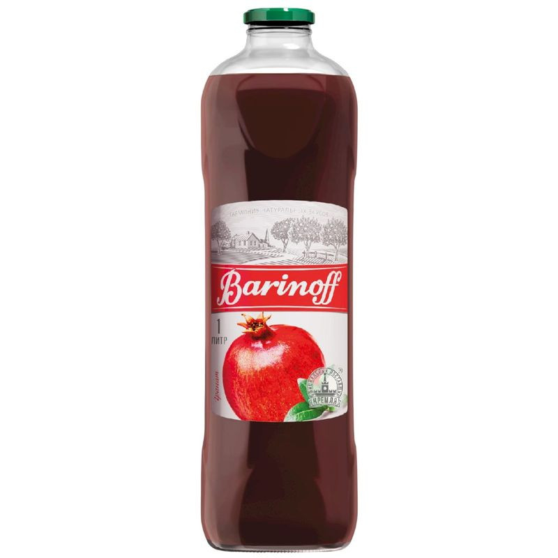 Изображение товара Гранатовый сок Barinoff 1 литр с добавлением сахара натуральный вкус
