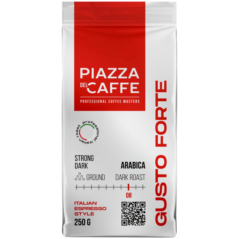 Изображение товара Кофе Piazza Del Caffe Густо Форте жареный молотый, 250г