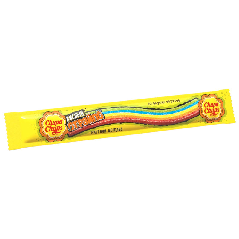 Изображение товара Мармелад Chupa Chups Страйпс с фруктовым вкусом, 10.5г