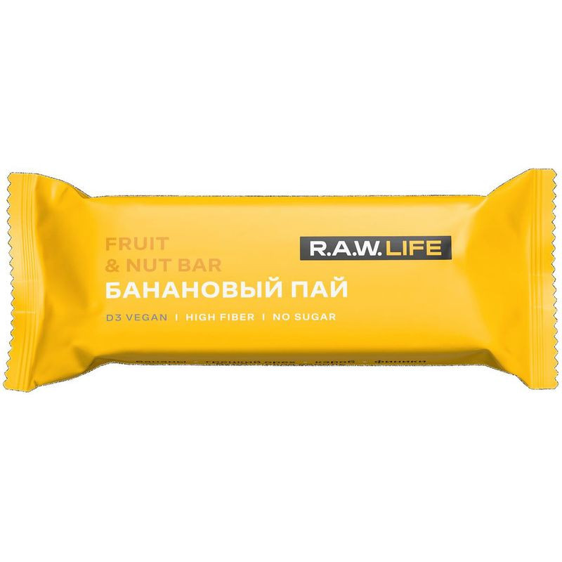 Изображение товара Орехово-фруктовый батончик R.A.W. Life Банановый Пай 47 г натуральный перекус