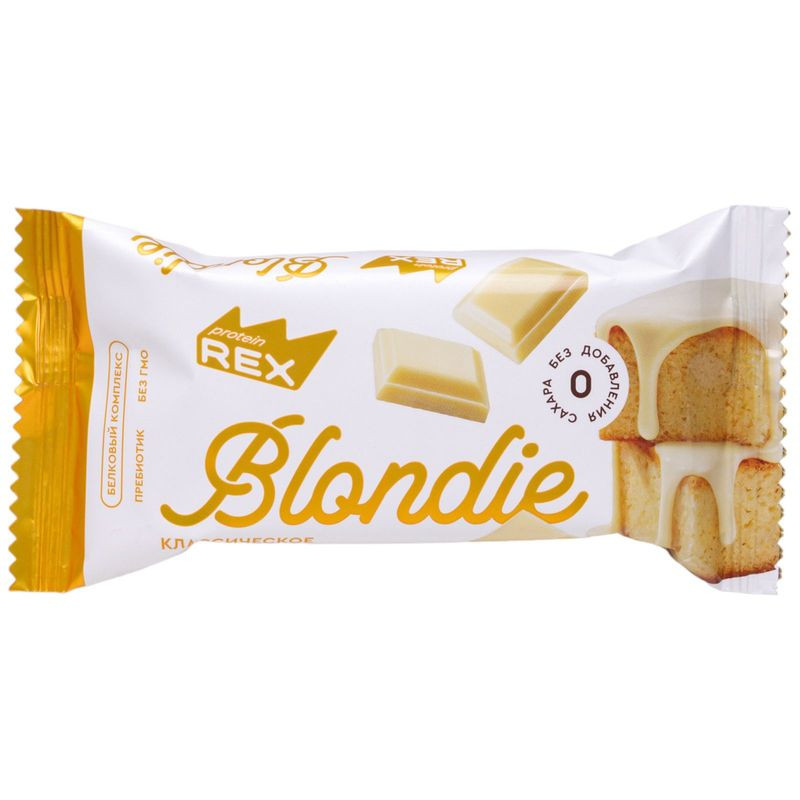 Изображение товара Протеиновое пирожное Proteinrex Блонди классическое 50г натуральный десерт