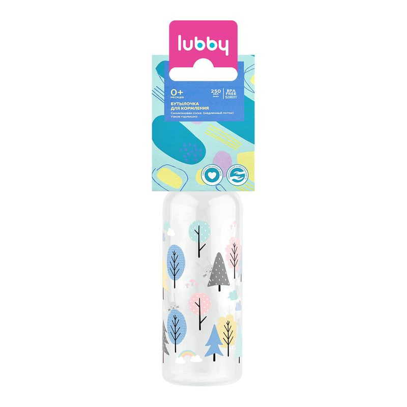 Изображение товара Бутылочка для кормления Lubby 250 мл с соской молочной от 0 месяцев