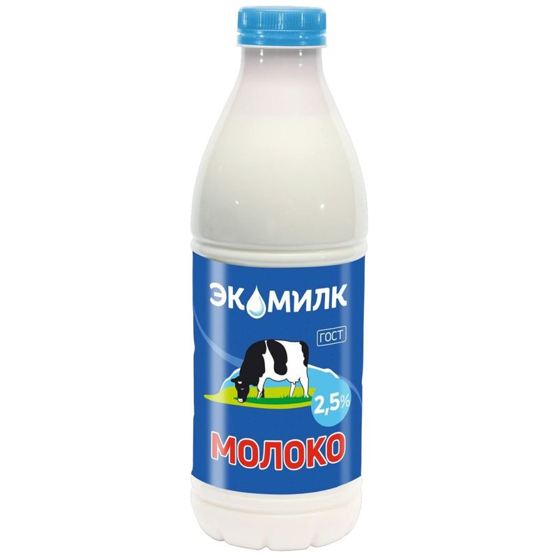 Изображение товара Молоко Экомилк пастеризованное 2.5% 900мл