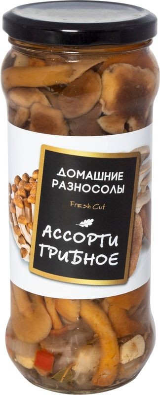 Изображение товара Грибы Домашние Разносолы Ассорти 530г в маринаде