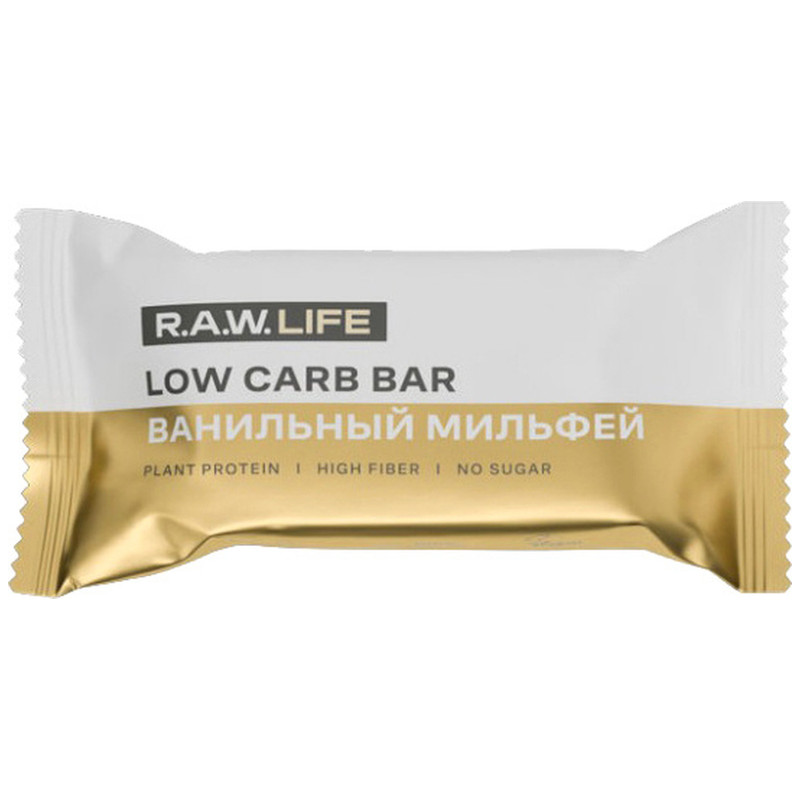 Изображение товара Батончик R.A.W.Life Low Carb протеиновый Ванильный Мильфей, 35г