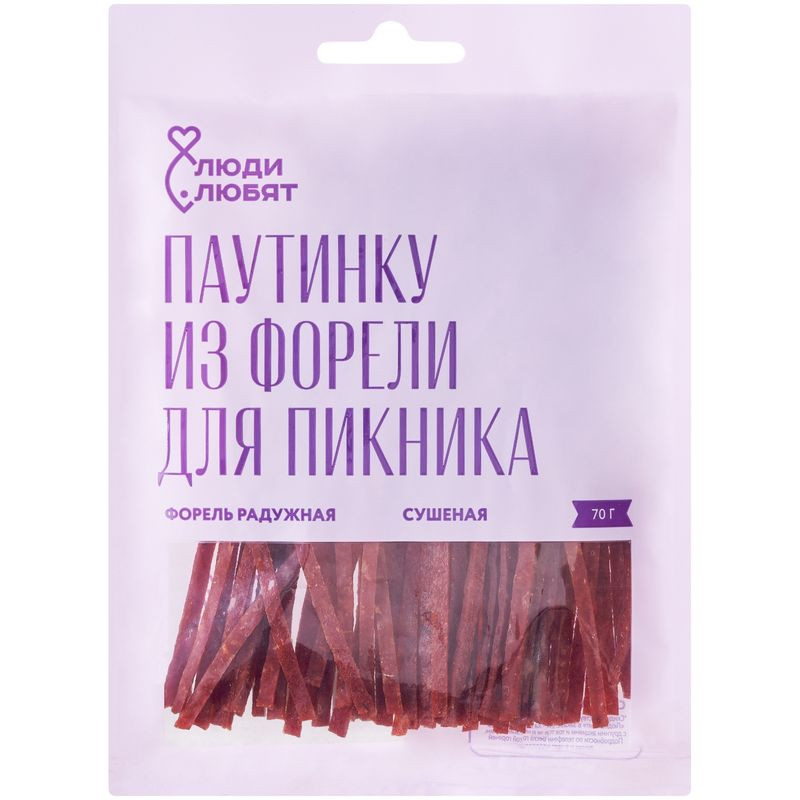 Изображение товара Сушёная форель радужная паутинка Люди Любят 70г натуральный продукт
