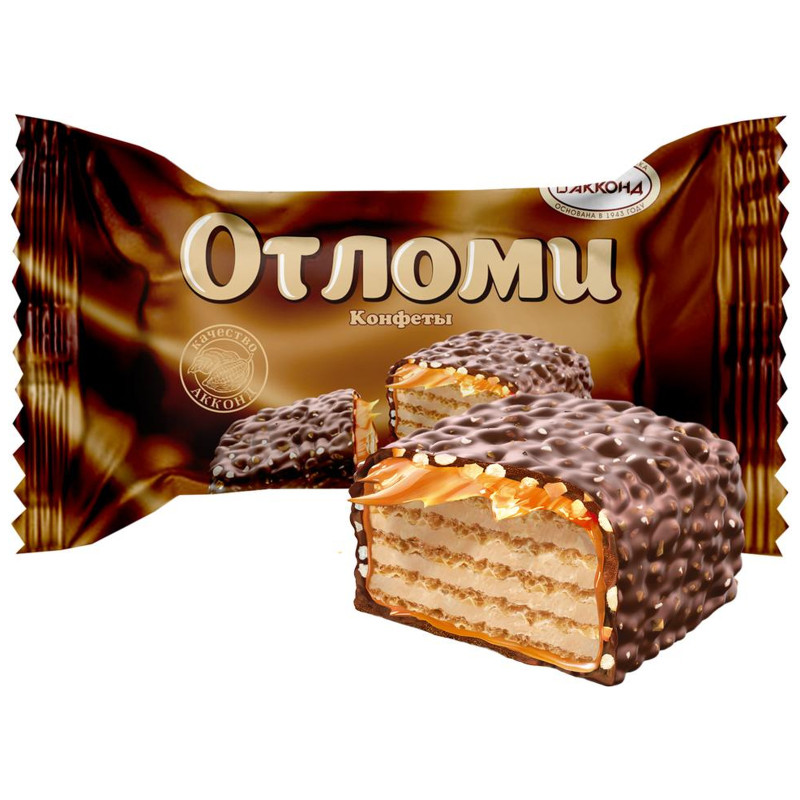 Изображение товара Глазированные конфеты Акконд Отломи с начинкой и шоколадной глазурью