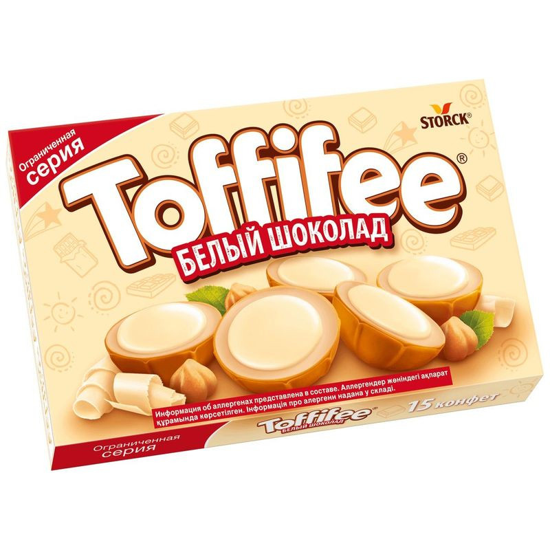 Изображение товара Конфеты Toffifee White chocolate 125г - карамельные с орехами и белым шоколадом