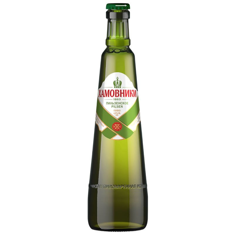Изображение товара Пиво Хамовники Пильзенское светлое фильтрованное пастеризованное 450мл
