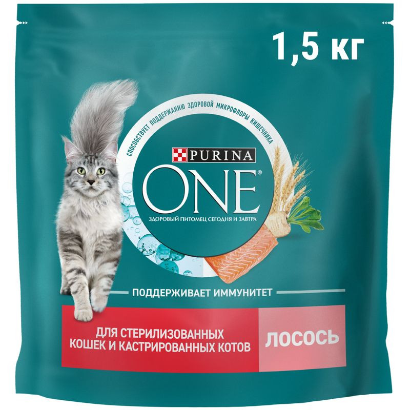 Изображение товара Сухой корм Purina One для стерилизованных кошек с лососем 1.5кг