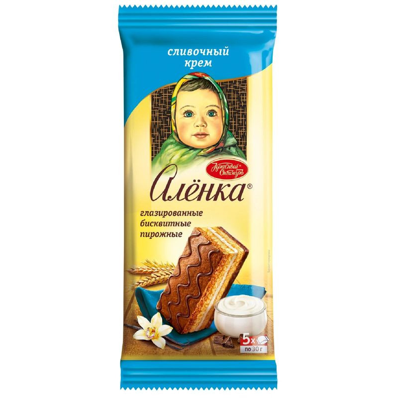 Изображение товара Булочное бисквитное пирожное Алёнка с глазурью 150 г