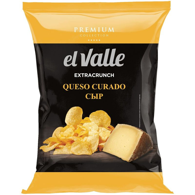 Изображение товара Чипсы EL VALLE картофельные со вкусом сыра Queso Curado 100г Испания