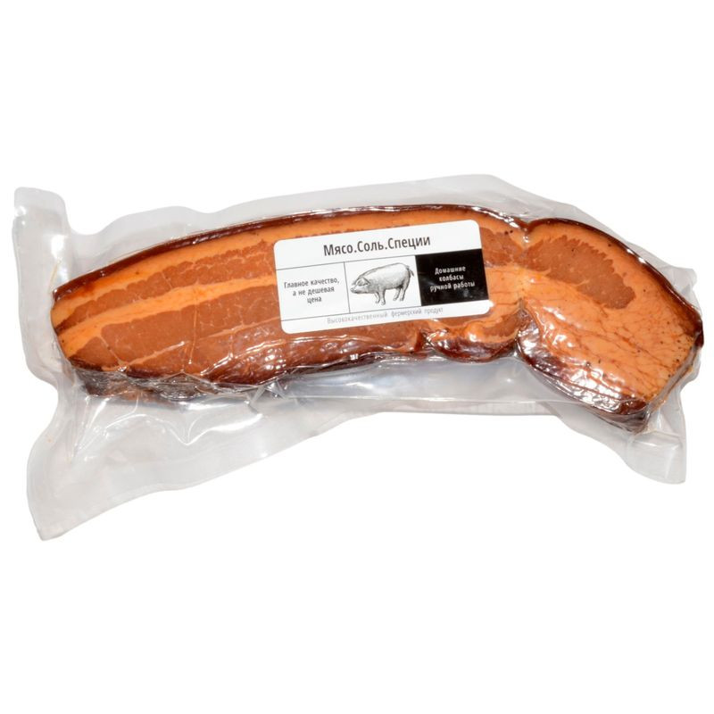 Изображение товара Грудинка из свинины варёно-копчёная категория А  Весовая МЯСО.СОЛЬ.СПЕЦИИ.