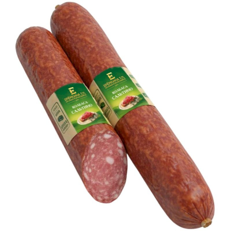 Изображение товара Сырокопчёная колбаса Сальтино от КФХ Еремкина, натуральный вкус Россия