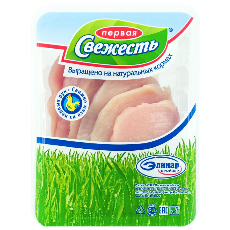 Изображение товара Слайсы Первая Свежесть из филе грудки птицы охлаждённые, 450г
