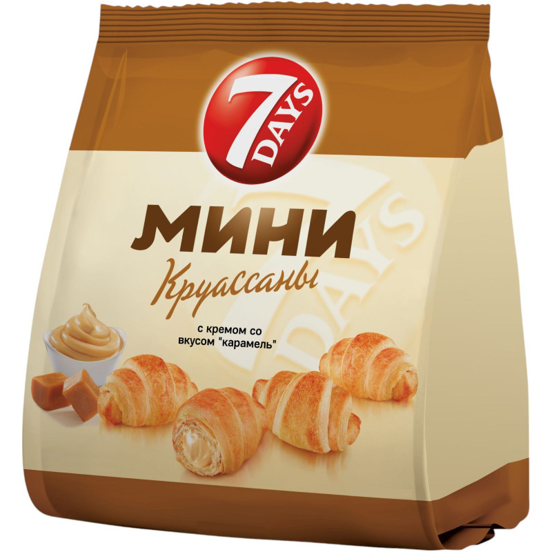 Изображение товара Круассаны 7Days мини c кремом со вкусом Карамель, 265г