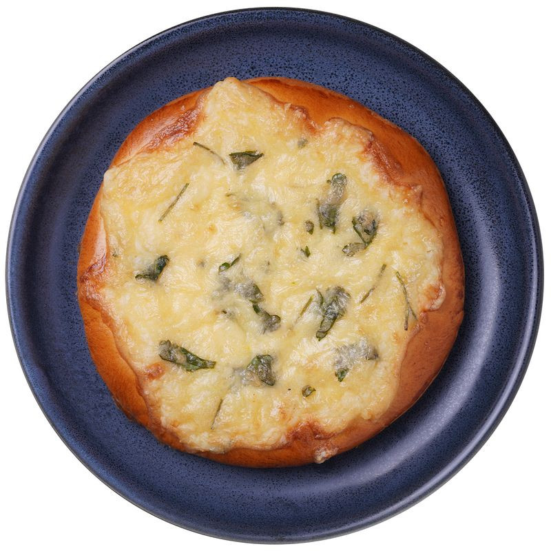 Изображение товара Лепешка с сыром чесноком и зеленью 110г от Пекарня Перекрёсток