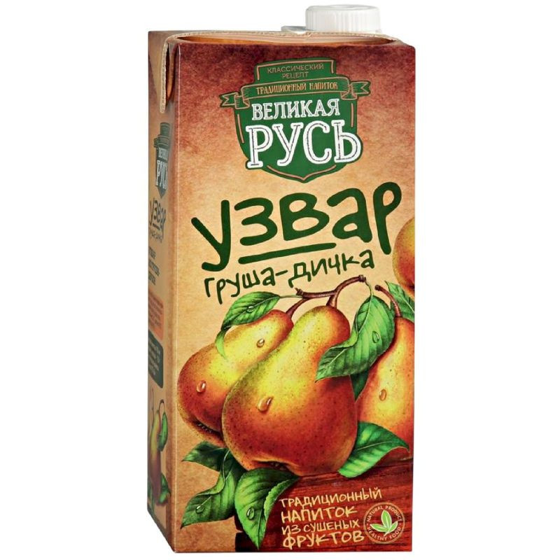 Изображение товара Узвар Великая Русь из груши-дички 1л натуральный напиток без искусственных добавок