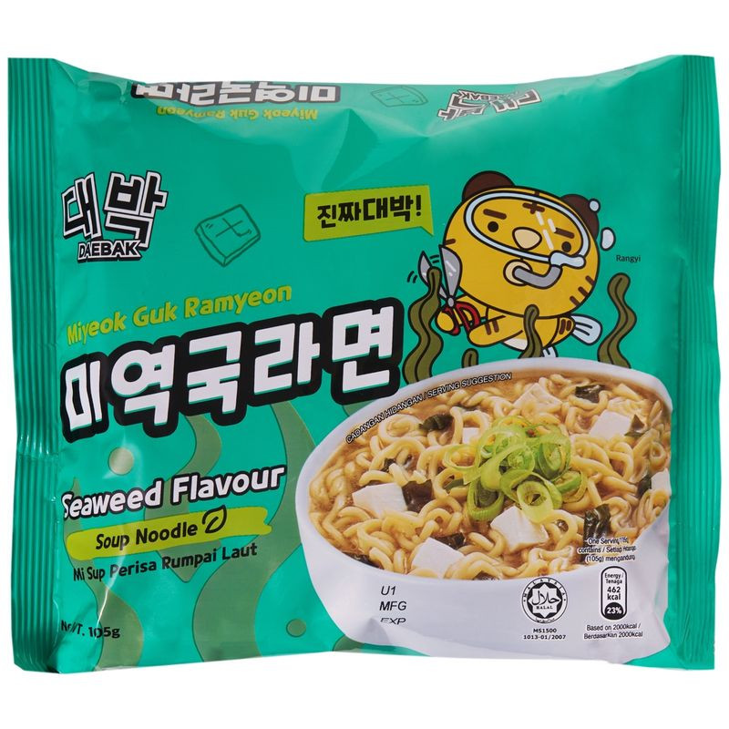 Изображение товара Лапша Daebak Ramen с морскими водорослями, 105г