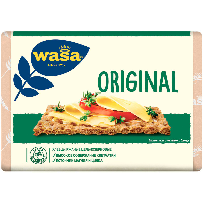 Изображение товара Хлебцы WASA Original ржаные цельнозерновые, 275г