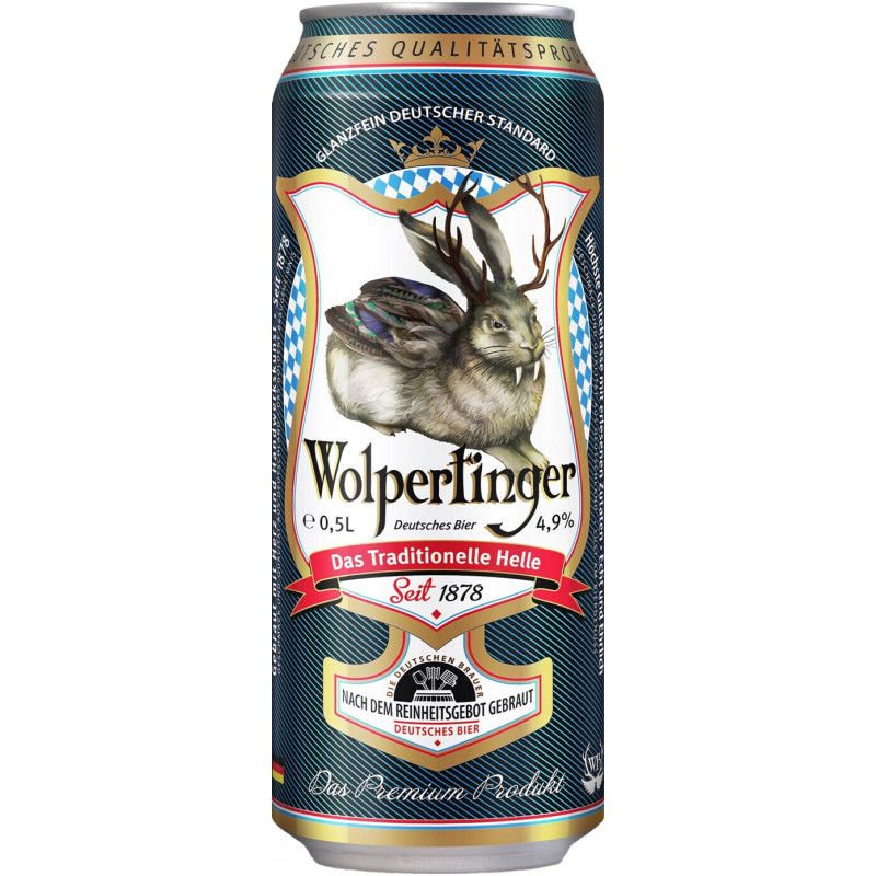 Изображение товара Пиво Wolpertinger Das Traditionelle Helle светлое 4.9%, 500мл