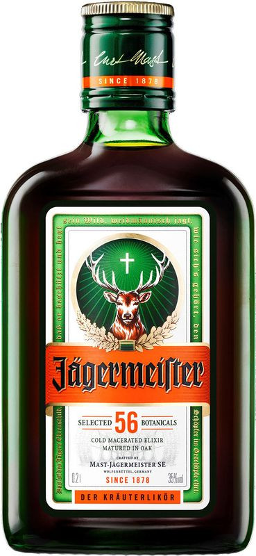 Изображение товара Ликёр Jagermeister десертный 35% 200 мл темно-янтарный травяной напиток