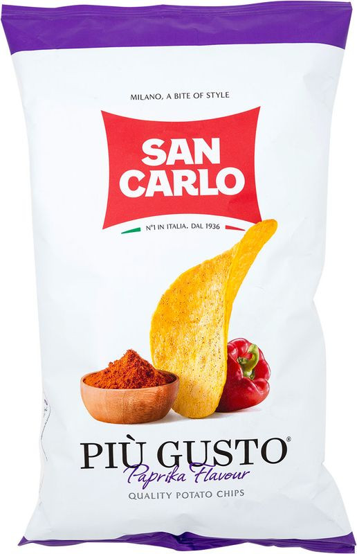 Изображение товара Картофельные чипсы San Carlo Piu Gusto паприка 150г Италия
