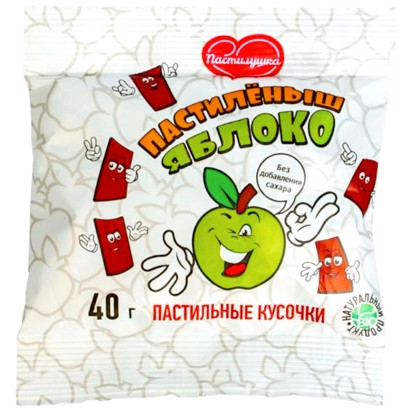 Изображение товара Кусочки пастилушки яблочные натуральные 365 дней срок хранения Россия