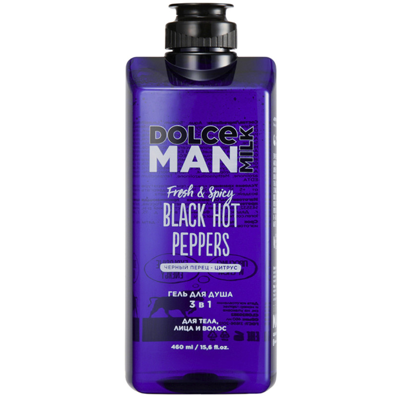 Изображение товара Гель для душа Dolce Milk 3в1 Горячие Черные Перцы man, 460мл
