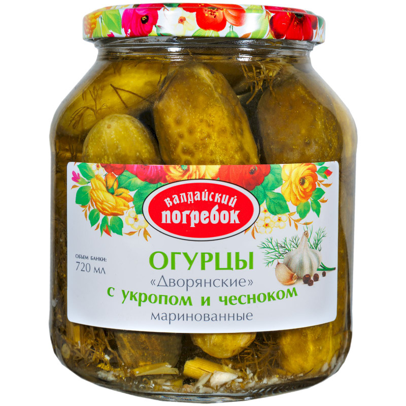 Изображение товара Огурчики Валдайский Погребок Дворянские маринованные, 650г