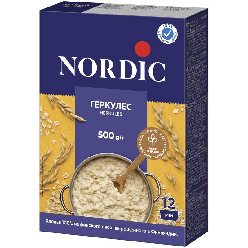 Изображение товара Хлопья Nordic Геркулес финские овсяные 500г