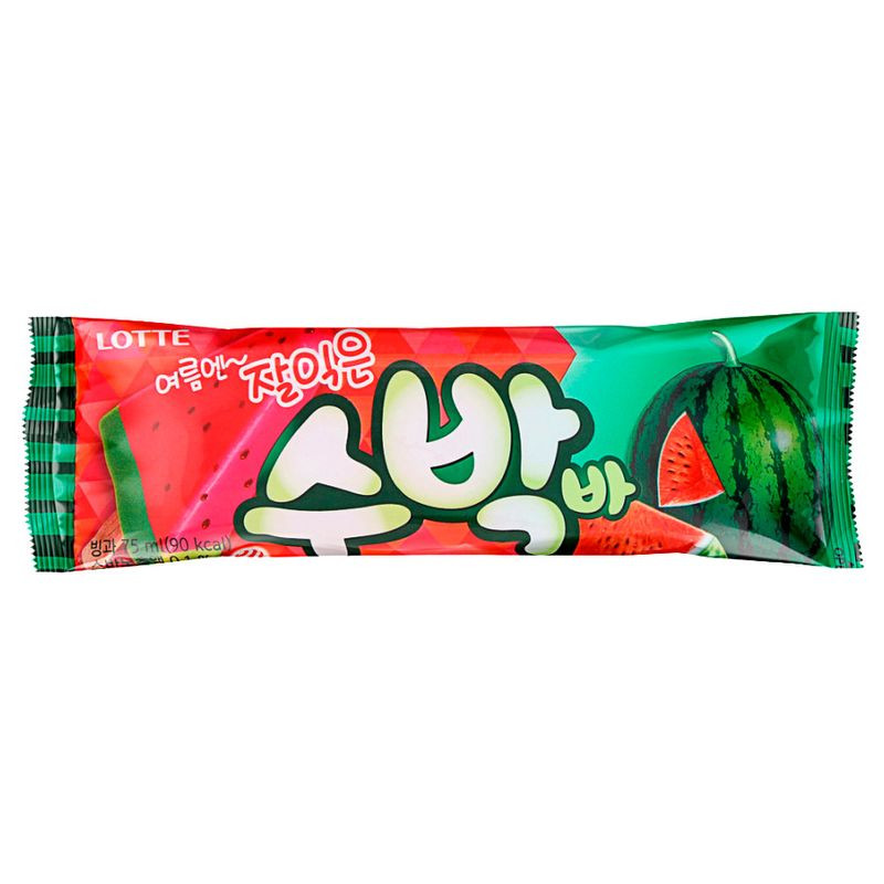 Изображение товара Десерт Lotte Эскимо арбуз замороженный 80 г фруктовый лед