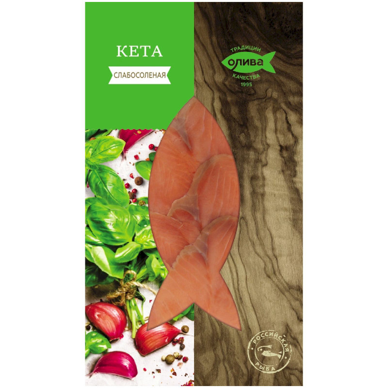 Изображение товара Кета Олива филе-ломтики слабосолёная, 120г