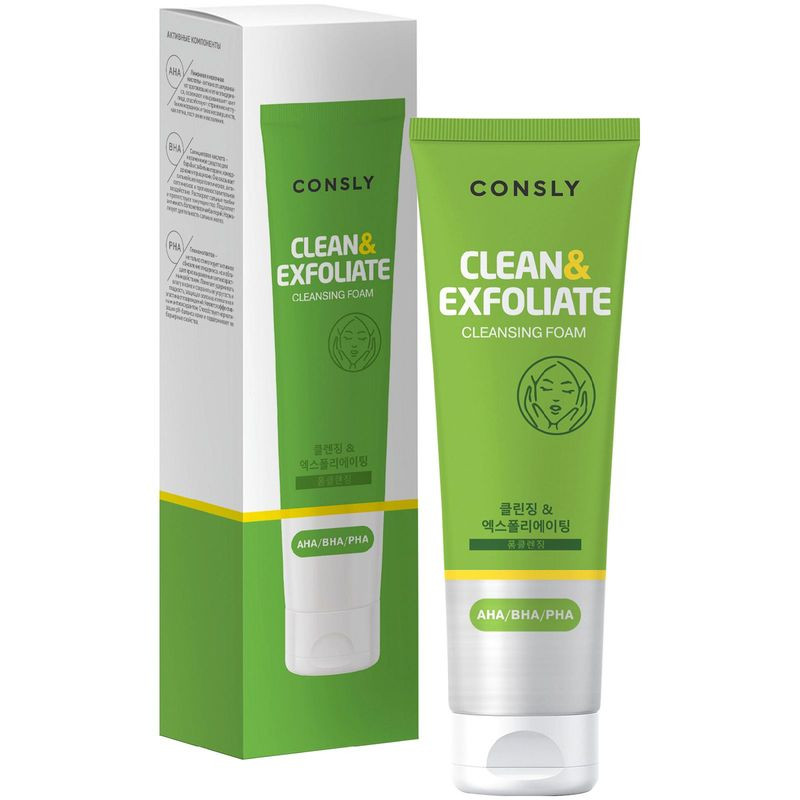 Изображение товара Пенка для умывания Consly с АХА ВНА ПХА кислотами 120мл для сияющей кожи