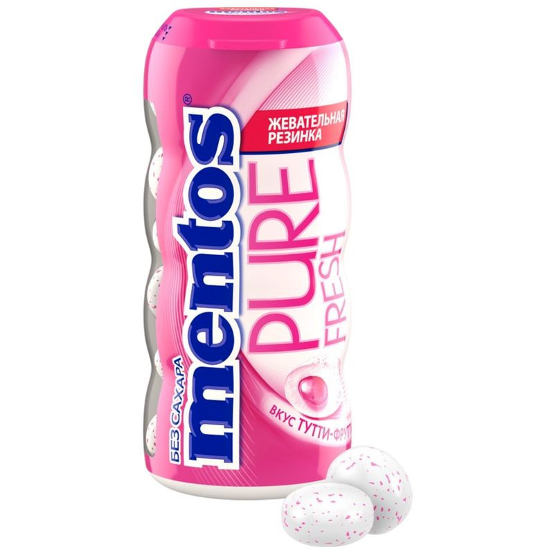 Изображение товара Жевательная резинка Mentos Pure Fresh Тутти-фрутти 30 г освежающий вкус